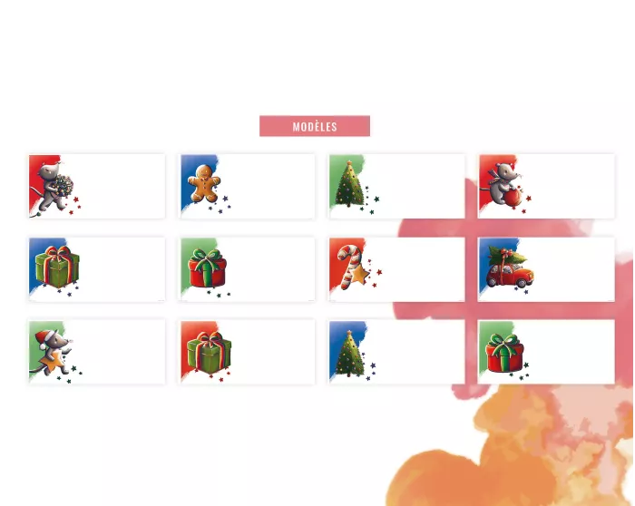 Marque-places Souris de Noël à imprimer