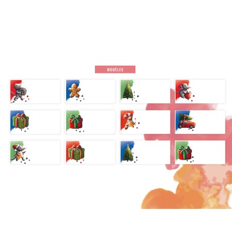 Marque-places Souris de Noël à imprimer