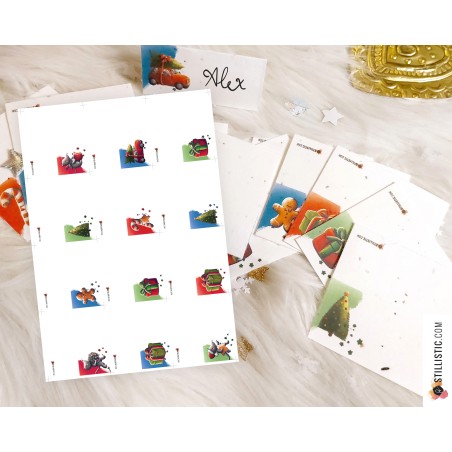 Marque-places Souris de Noël à imprimer