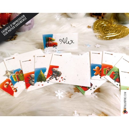 Marque-places Souris de Noël à imprimer