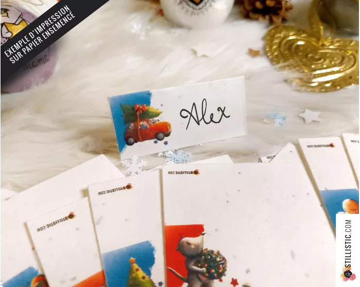 Marque-places Souris de Noël à imprimer