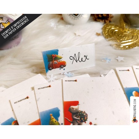 Marque-places Souris de Noël à imprimer