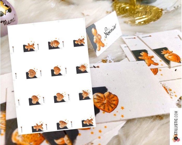 Marque-places Epices de Noël à imprimer