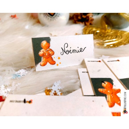 Marque-places Coeurs ex-voto et pains d'épices de Noël à planter (éco-responsable)