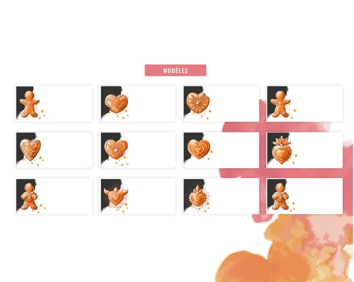 Marque-places Coeurs ex-voto et pains d'épices de Noël à planter (éco-responsable)