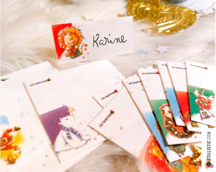 Marque-places Animaux Noël à planter