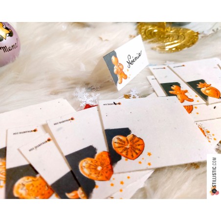 Marque-places Souris Noël à planter