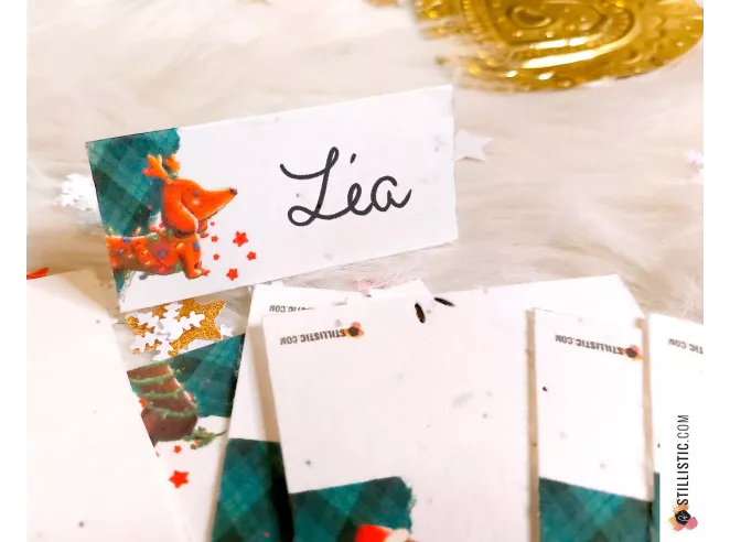 Marque-places Teckels Noël à planter