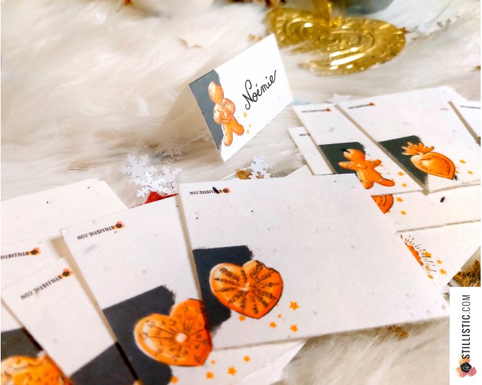 Marque-places Teckels Noël à planter