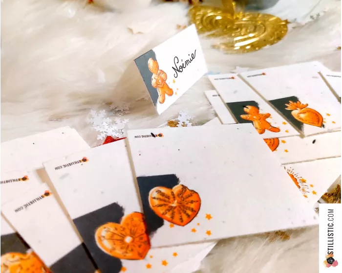 Marque-places Teckels Noël à planter