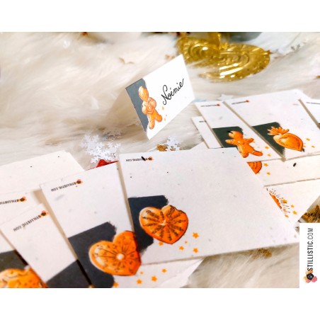 Marque-places Teckels Noël à planter