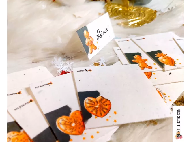 Marque-places Teckels Noël à planter