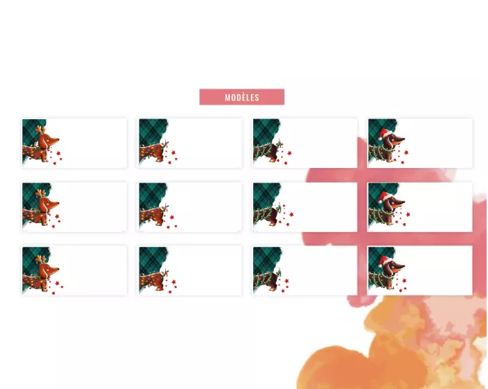 Marque-places Teckels Noël à planter