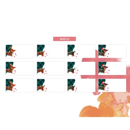 Marque-places Teckels Noël à planter