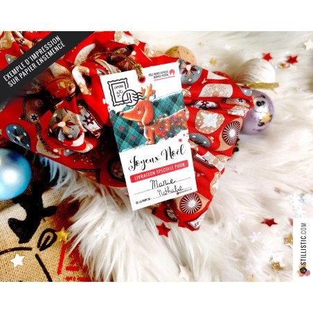 Etiquettes cadeaux Teckels de Noël à imprimer