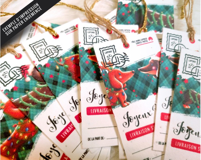 Etiquettes cadeaux Teckels de Noël à imprimer