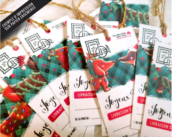 Etiquettes cadeaux Teckels de Noël à imprimer