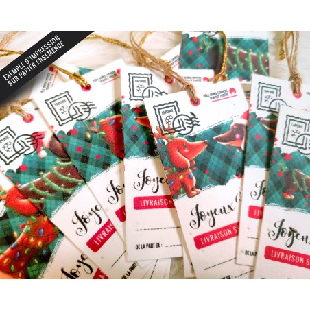 Etiquettes cadeaux Teckels de Noël à imprimer