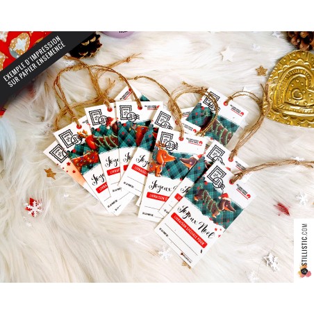 Etiquettes cadeaux Teckels de Noël à imprimer