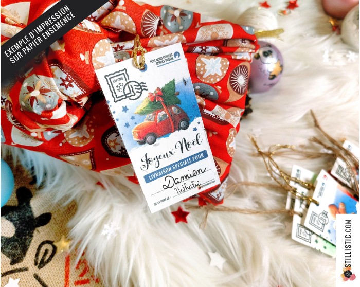 Etiquettes cadeaux Souris  de Noël à imprimer