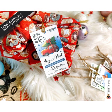 Etiquettes cadeaux Souris  de Noël à imprimer