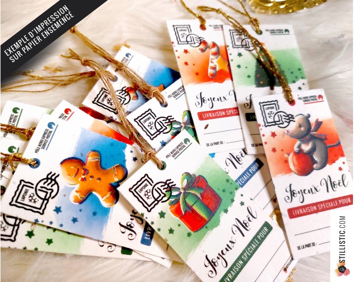 Etiquettes cadeaux Souris  de Noël à imprimer