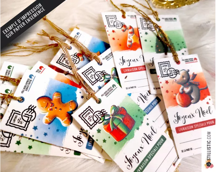 Etiquettes cadeaux Souris  de Noël à imprimer