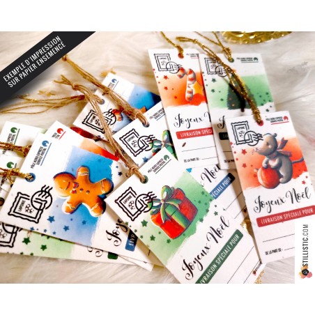 Etiquettes cadeaux Souris  de Noël à imprimer