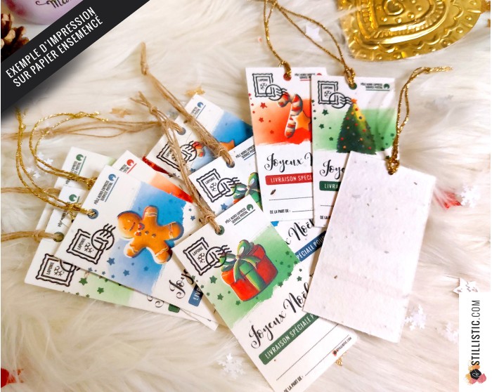 Etiquettes cadeaux Souris  de Noël à imprimer