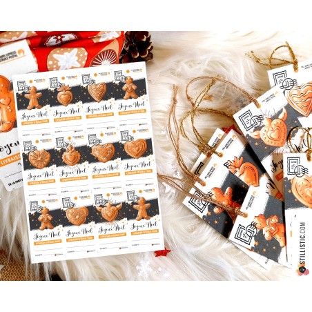 Etiquettes cadeaux Coeurs ex-voto de Noël à imprimer