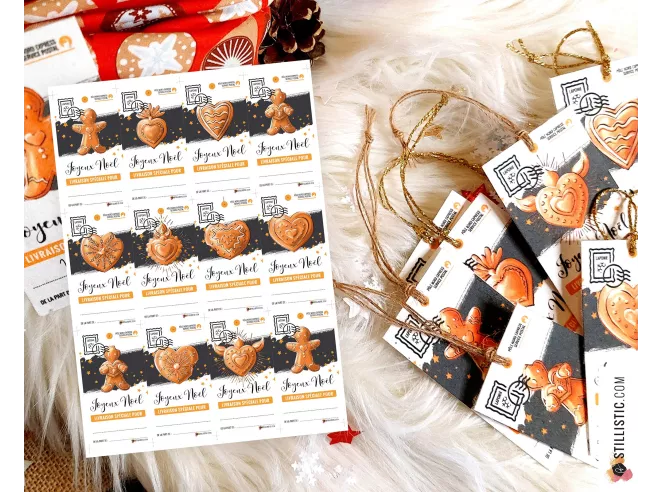 Etiquettes cadeaux Coeurs ex-voto de Noël à imprimer