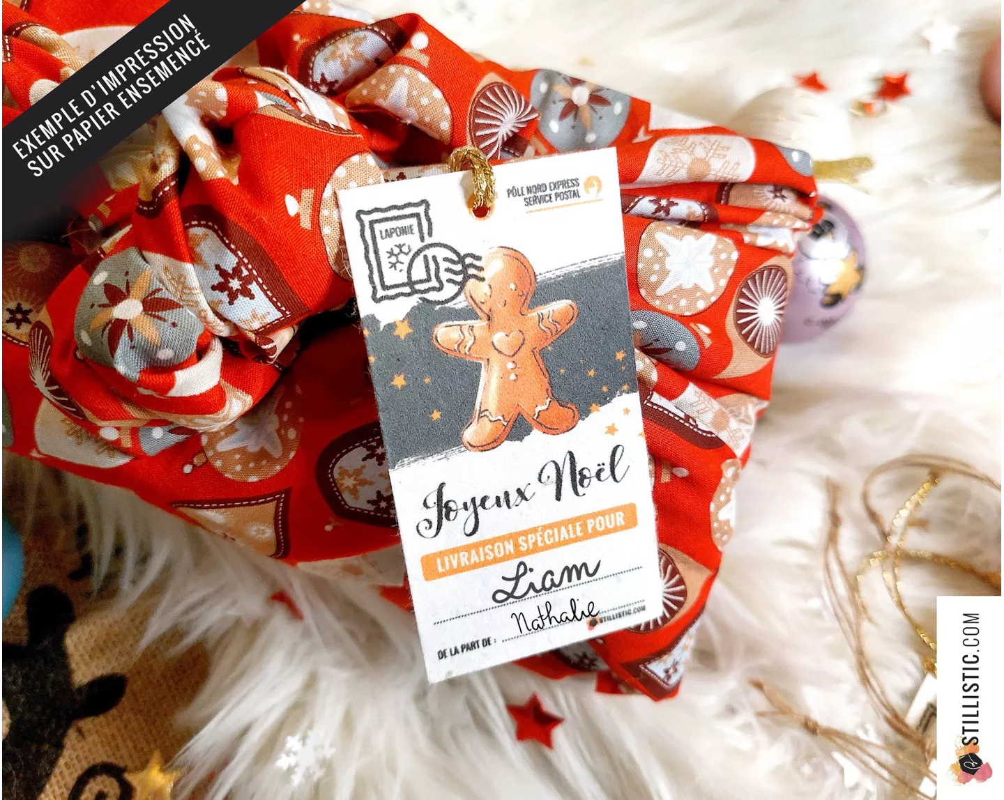 Etiquettes cadeaux Coeurs ex-voto de Noël à imprimer