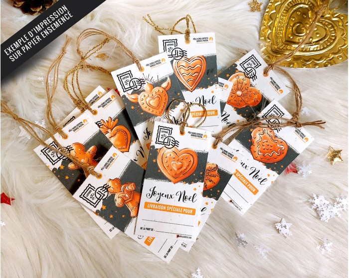 Etiquettes cadeaux Coeurs ex-voto de Noël à imprimer