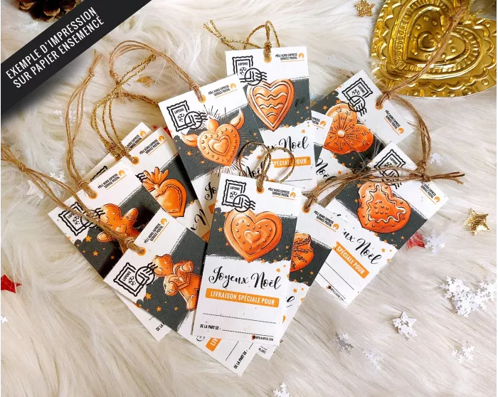 Etiquettes cadeaux Coeurs ex-voto de Noël à imprimer