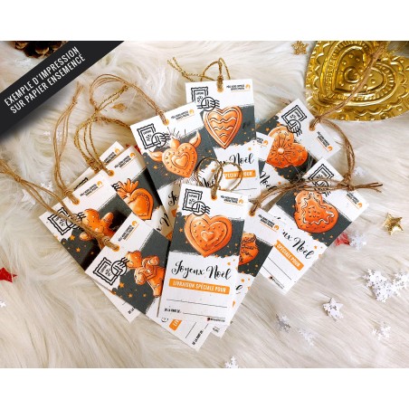 Etiquettes cadeaux Coeurs ex-voto de Noël à imprimer