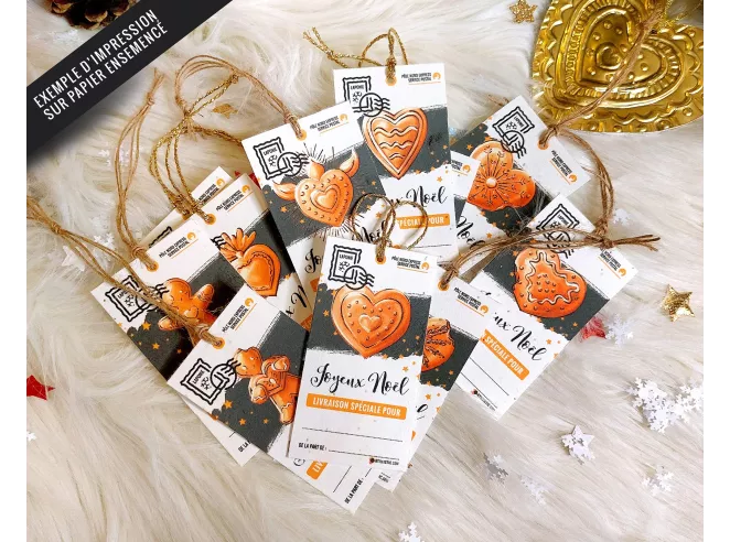 Etiquettes cadeaux Coeurs ex-voto de Noël à imprimer