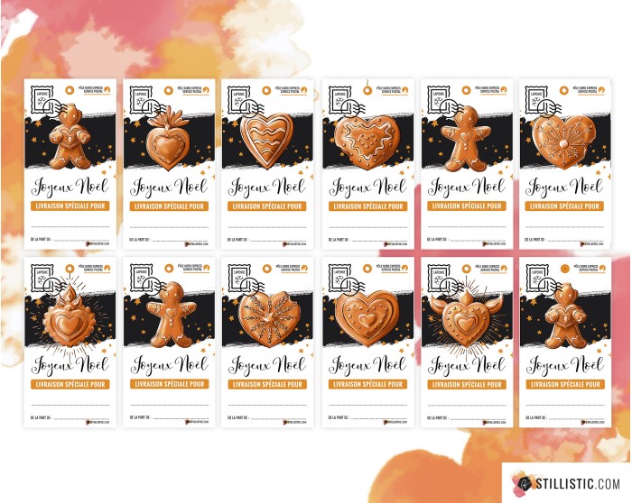 Etiquettes cadeaux Coeurs ex-voto de Noël à imprimer