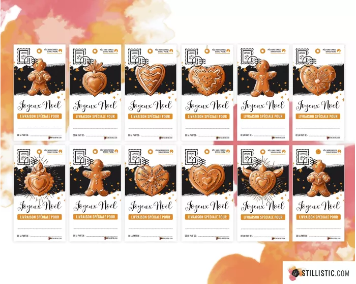 Etiquettes cadeaux Coeurs ex-voto de Noël à imprimer