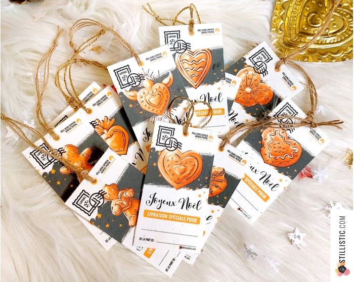 Etiquettes cadeaux Coeurs ex-voto et pains d'épices de Noël à planter (éco-responsable)