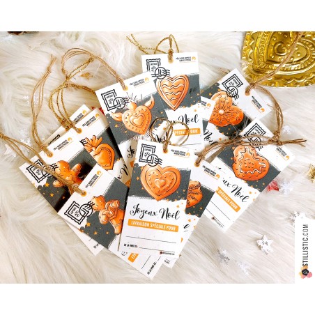 Etiquettes cadeaux Coeurs ex-voto et pains d'épices de Noël à planter (éco-responsable)