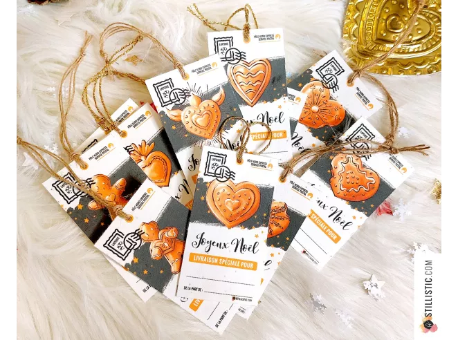 Etiquettes cadeaux Coeurs ex-voto et pains d'épices de Noël à planter (éco-responsable)