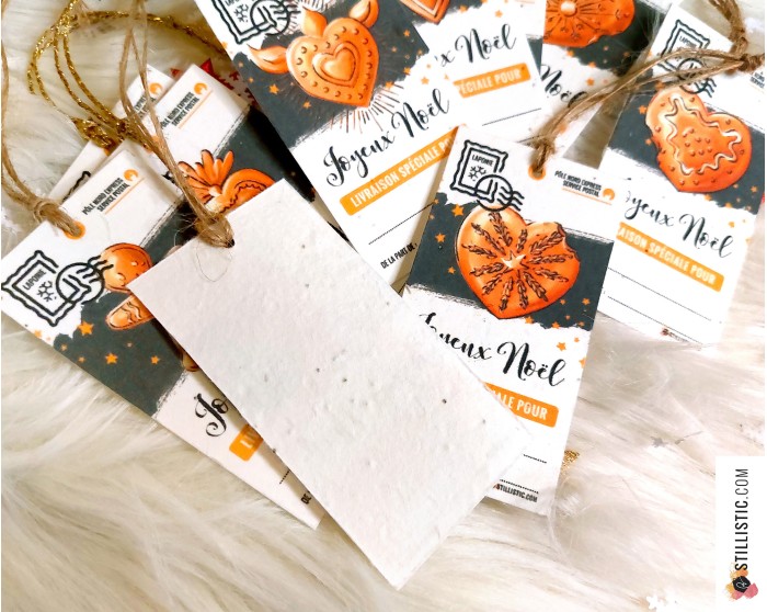 Etiquettes cadeaux Coeurs ex-voto et pains d'épices de Noël à planter (éco-responsable)
