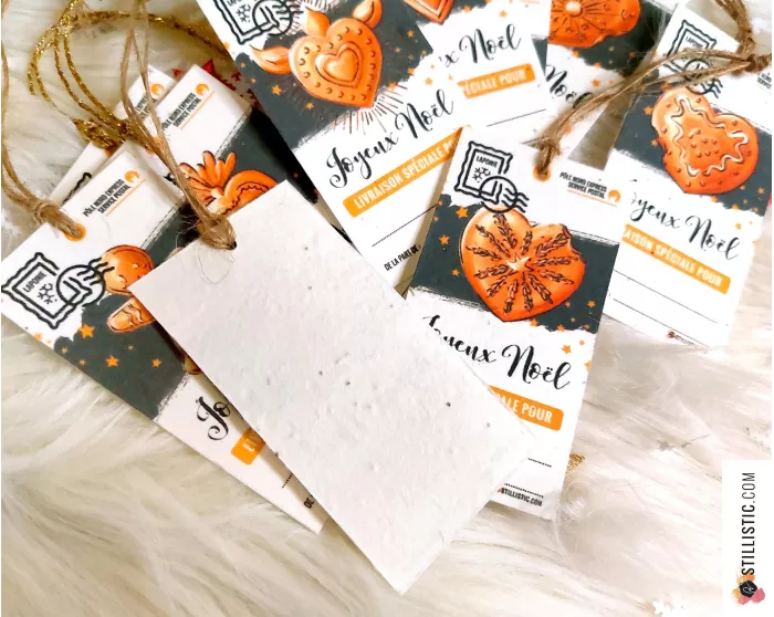 Etiquettes cadeaux Coeurs ex-voto et pains d'épices de Noël à planter (éco-responsable)