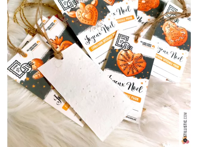 Etiquettes cadeaux Coeurs ex-voto et pains d'épices de Noël à planter (éco-responsable)