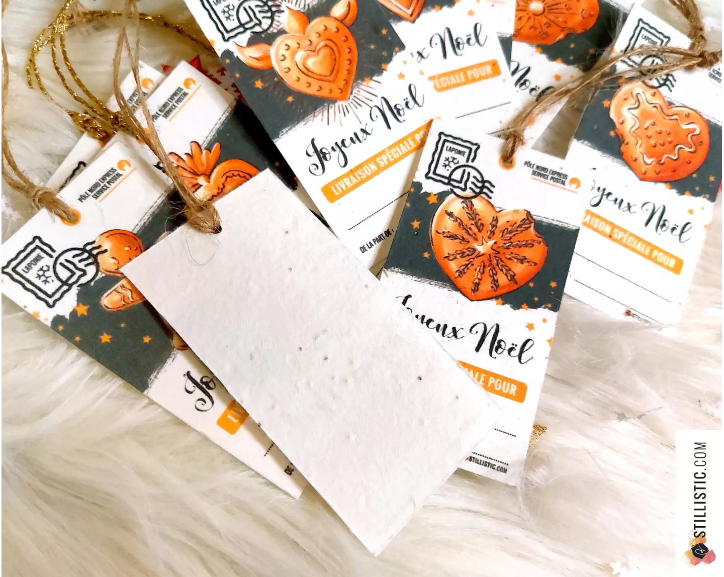 Etiquettes cadeaux Coeurs ex-voto et pains d'épices de Noël à planter (éco-responsable)