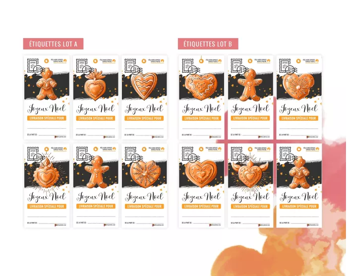 Etiquettes cadeaux Coeurs ex-voto et pains d'épices de Noël à planter (éco-responsable)