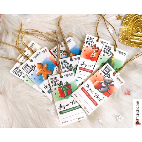 Etiquettes cadeaux souris de Noël à planter