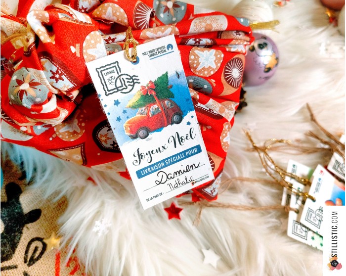 Etiquettes cadeaux souris de Noël à planter