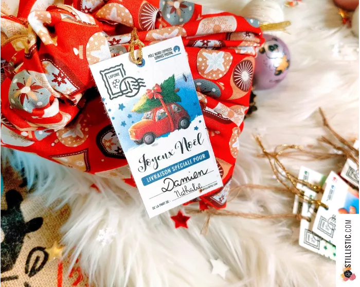 Etiquettes cadeaux souris de Noël à planter