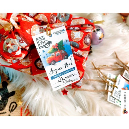 Etiquettes cadeaux souris de Noël à planter